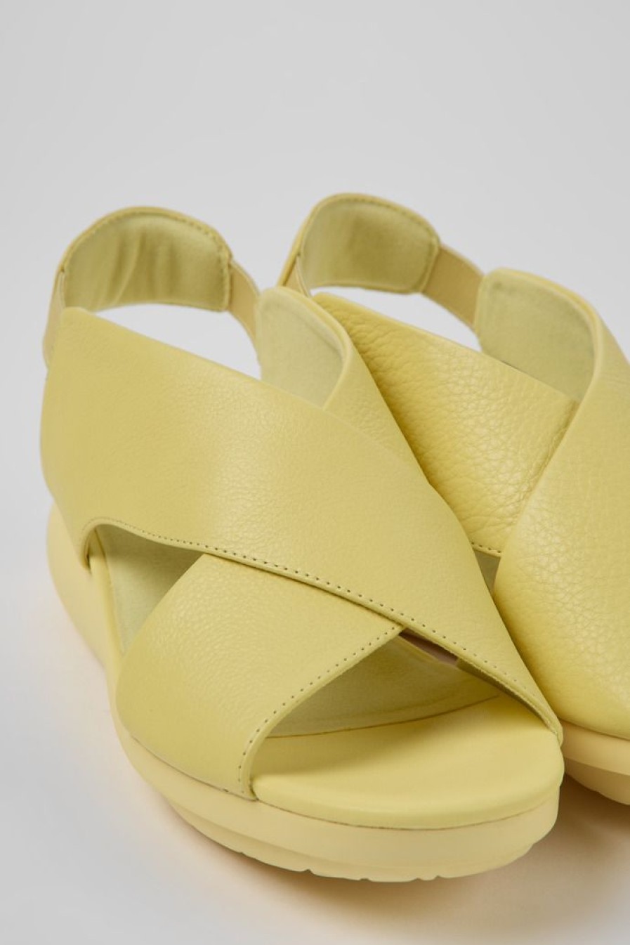 Camper Sandalias | Sandalias De Piel Amarillas Para Mujer