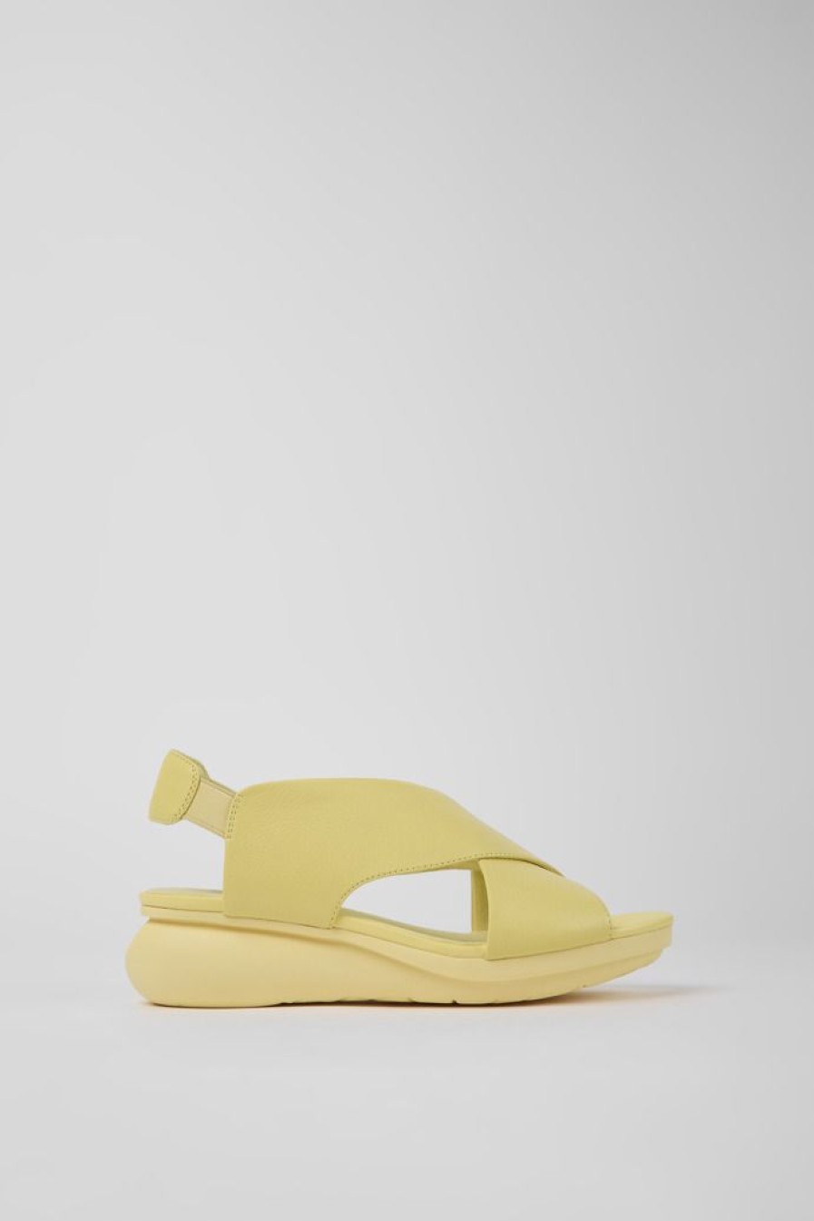 Camper Sandalias | Sandalias De Piel Amarillas Para Mujer