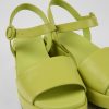 Camper Sandalias | Sandalias Verdes De Piel Para Mujer