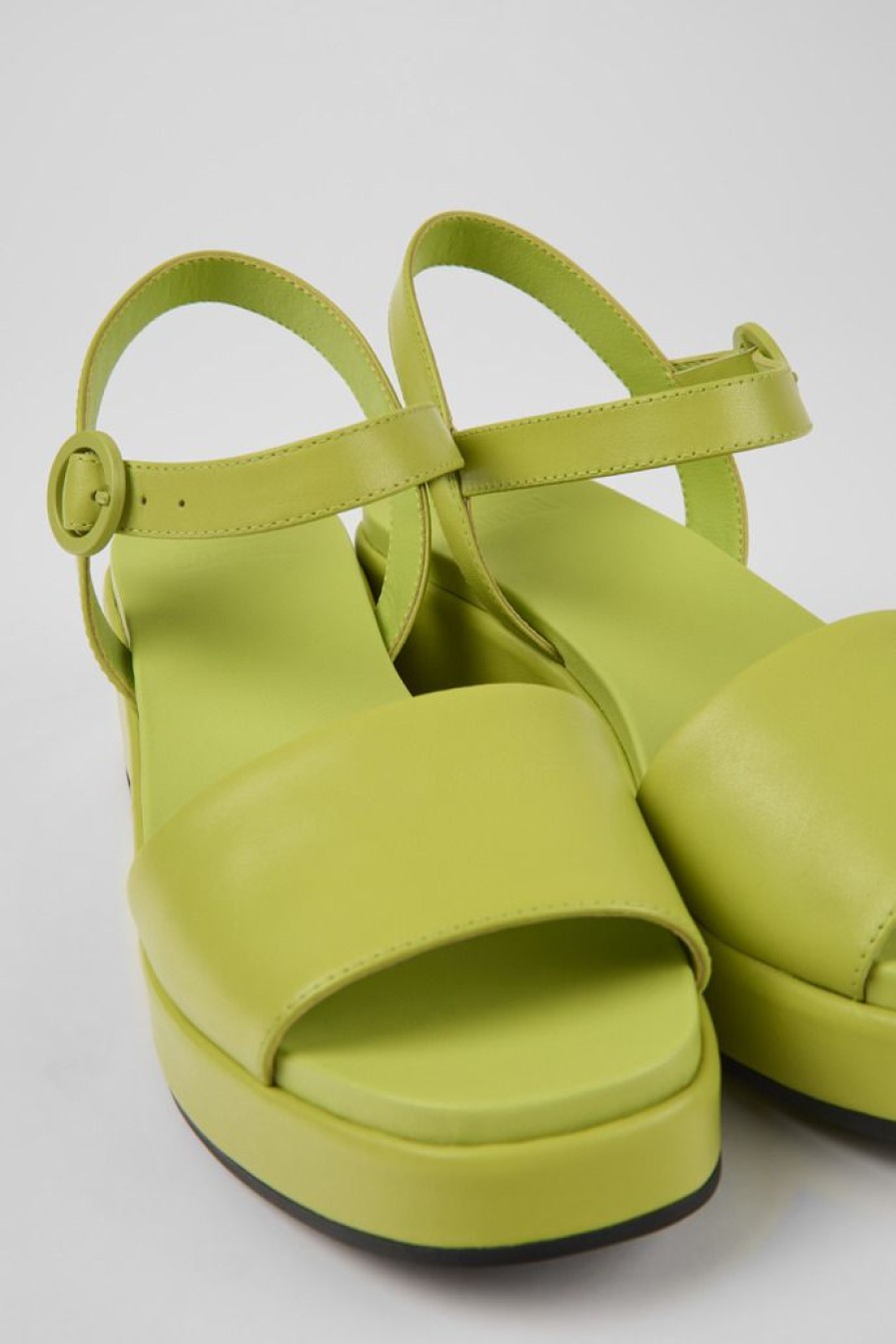 Camper Sandalias | Sandalias Verdes De Piel Para Mujer