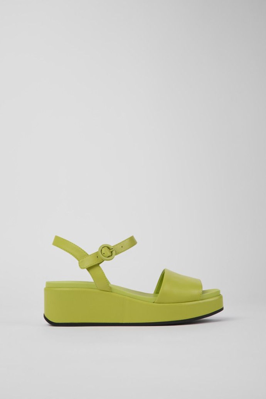 Camper Sandalias | Sandalias Verdes De Piel Para Mujer