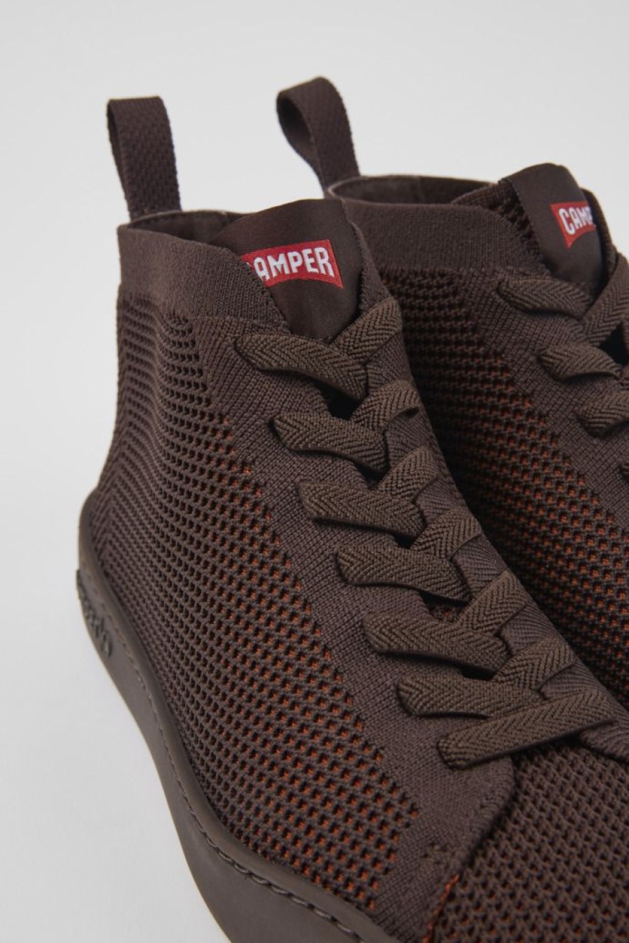 Camper Zapatillas | Sneakers Burdeos De Punto De Una Pieza Para Mujer