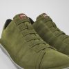 Camper Zapatos Casual | Sneaker Baja De Nobuk Verde Para Hombre