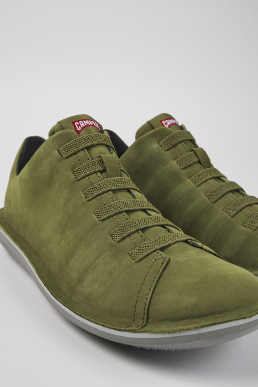 Camper Zapatos Casual | Sneaker Baja De Nobuk Verde Para Hombre