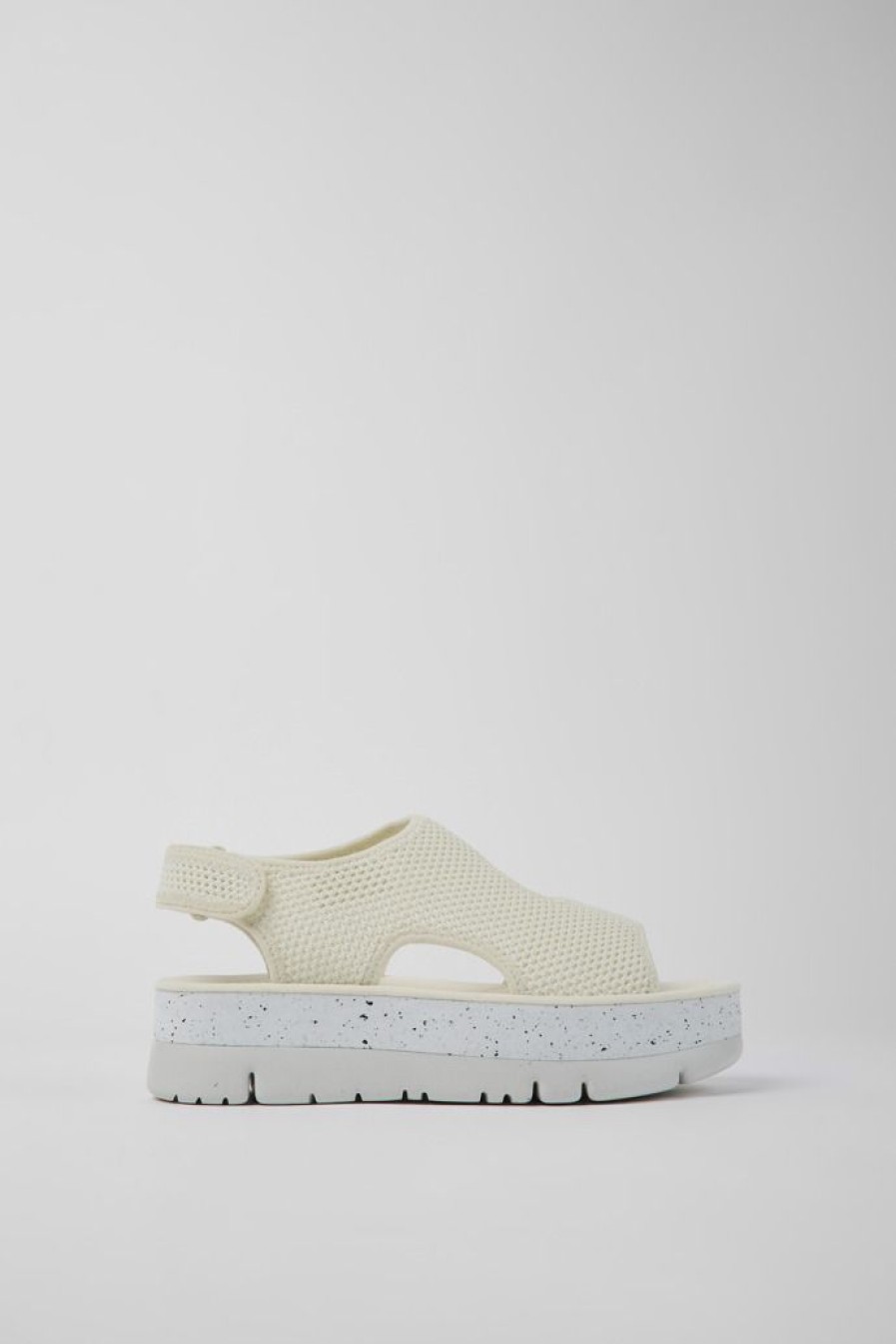 Camper Sandalias | Sandalias Blancas De Tejido Para Mujer