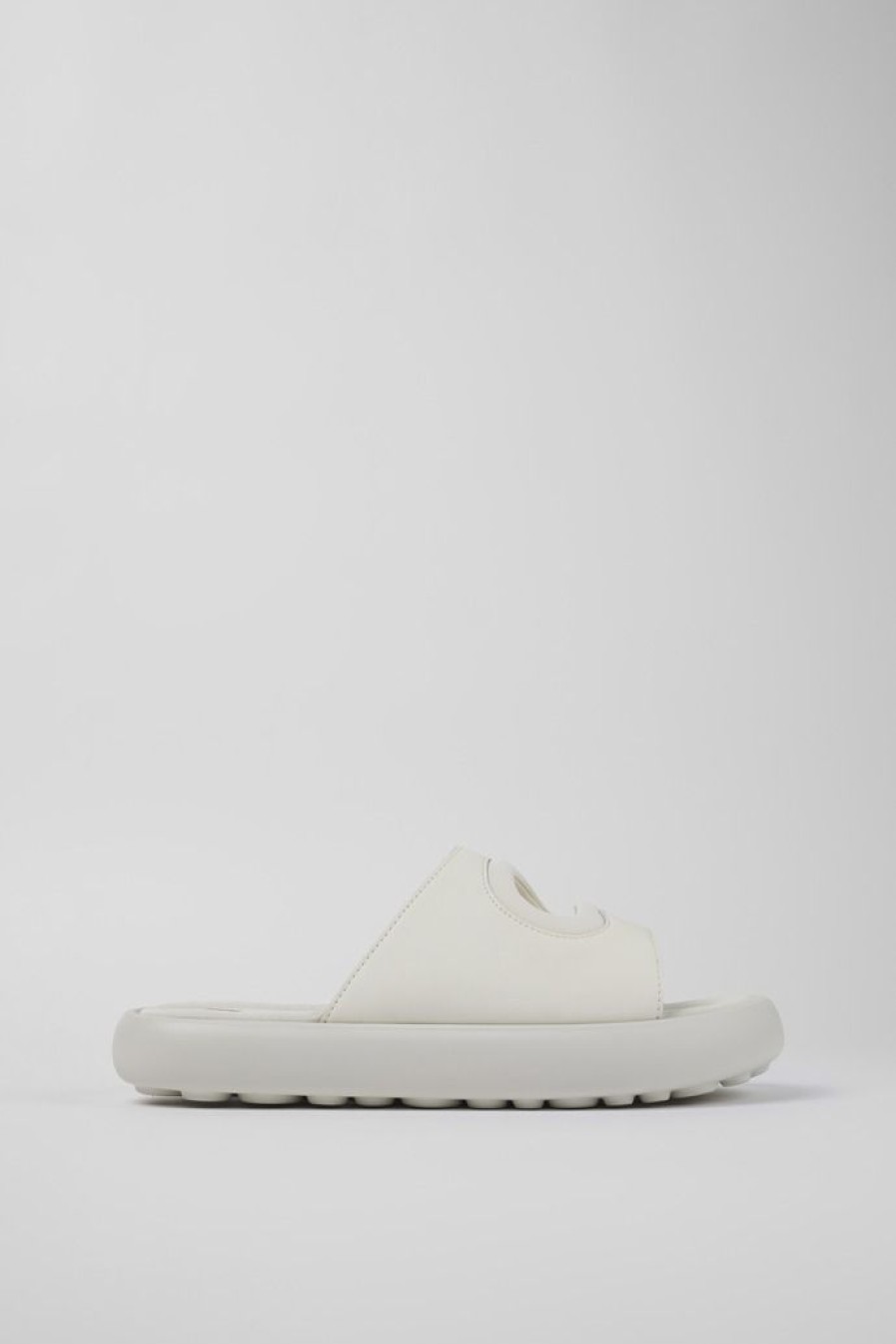 Camper Sandalias | Chancla De Piel/Tejido Blanca Para Hombre