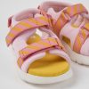 Camper Sandalias | Sandalias Rosas Y Naranjas De Tejido Para Ninos