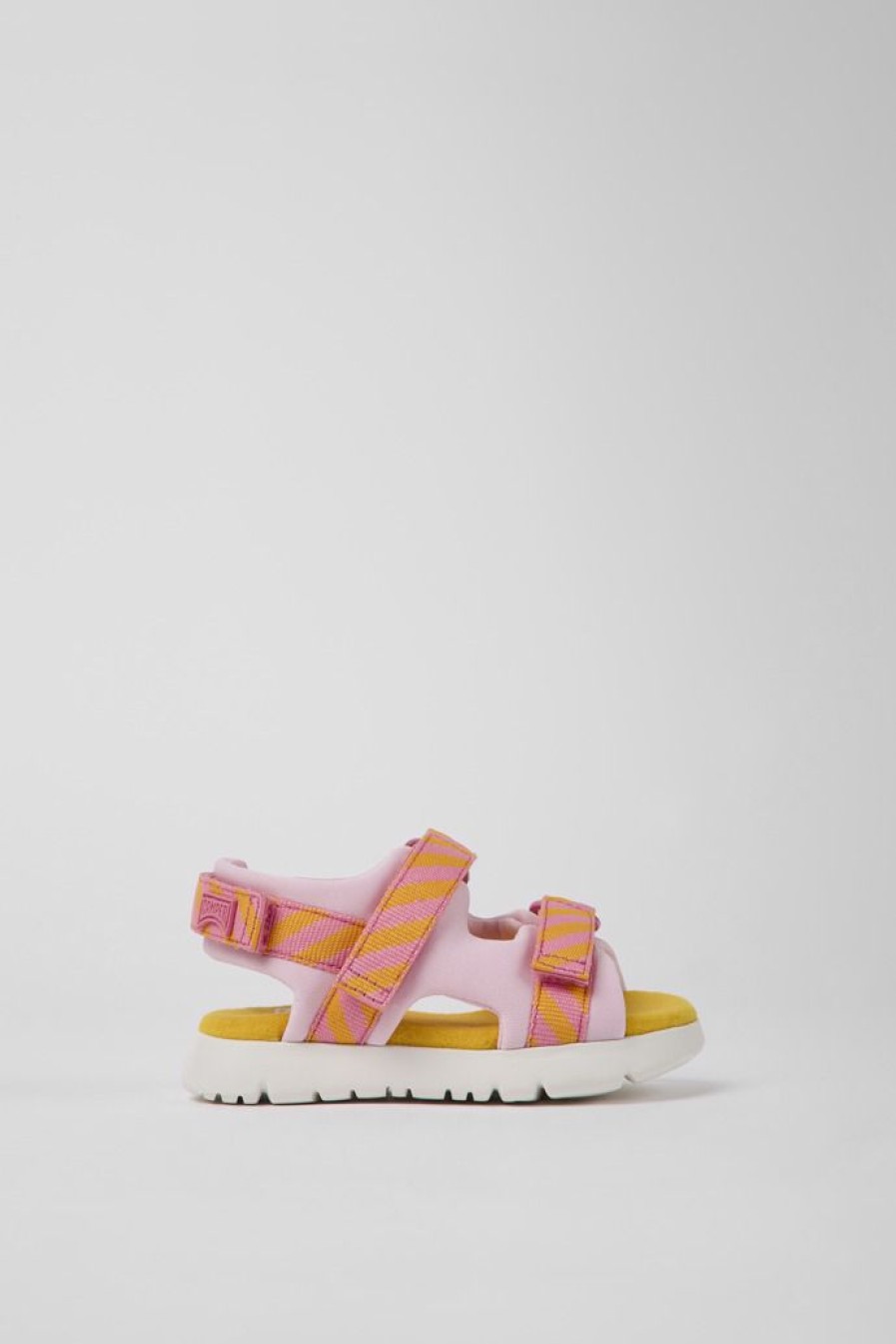 Camper Sandalias | Sandalias Rosas Y Naranjas De Tejido Para Ninos