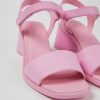 Camper Sandalias | Sandalia De Piel Rosa Para Mujer