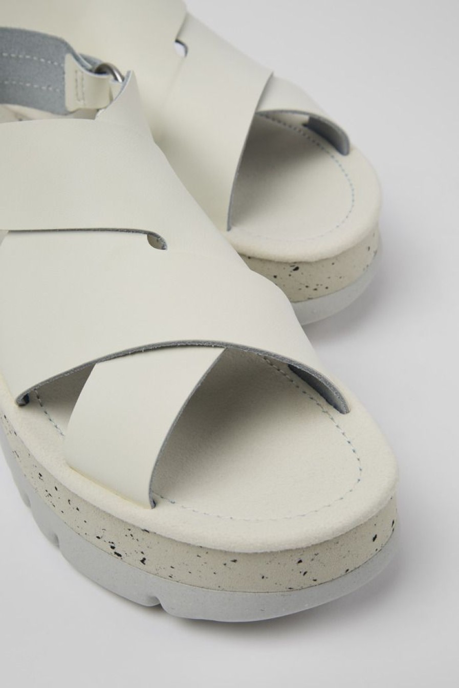 Camper Sandalias | Sandalia De Piel Blanca Para Mujer