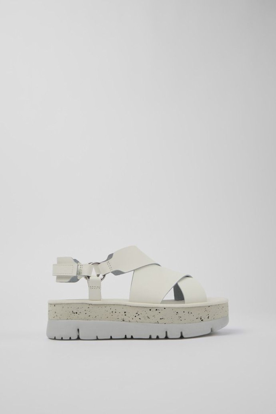 Camper Sandalias | Sandalia De Piel Blanca Para Mujer