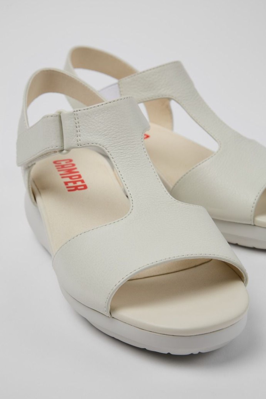 Camper Sandalias | Sandalias De Piel Blancas Para Mujer