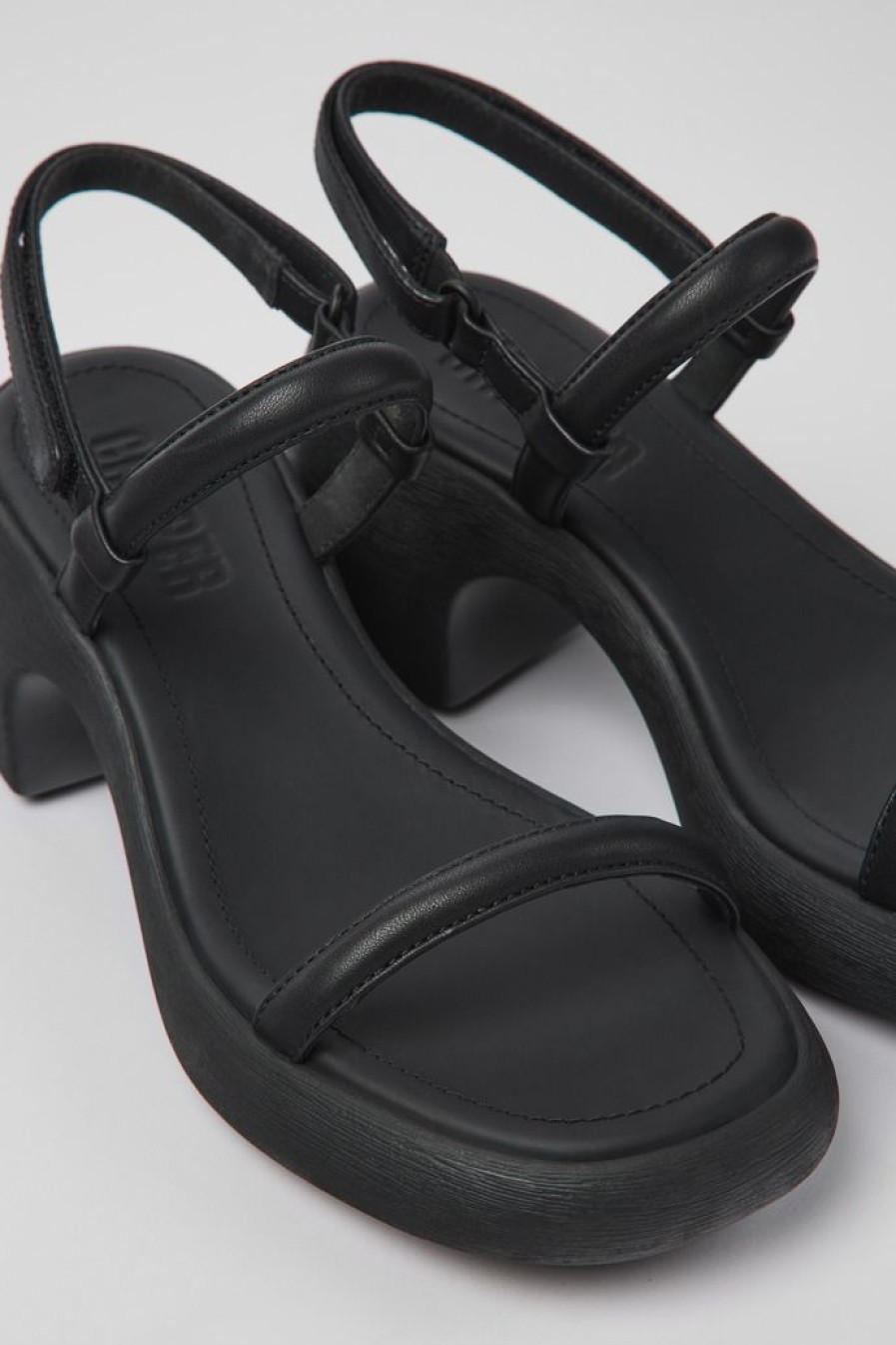 Camper Sandalias | Sandalia De Piel Negra Para Mujer