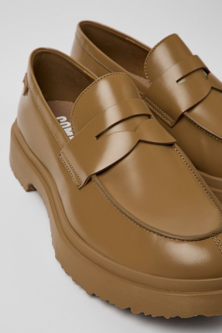 Camper Zapatos De Vestir | Mocasin De Piel Marron Para Hombre