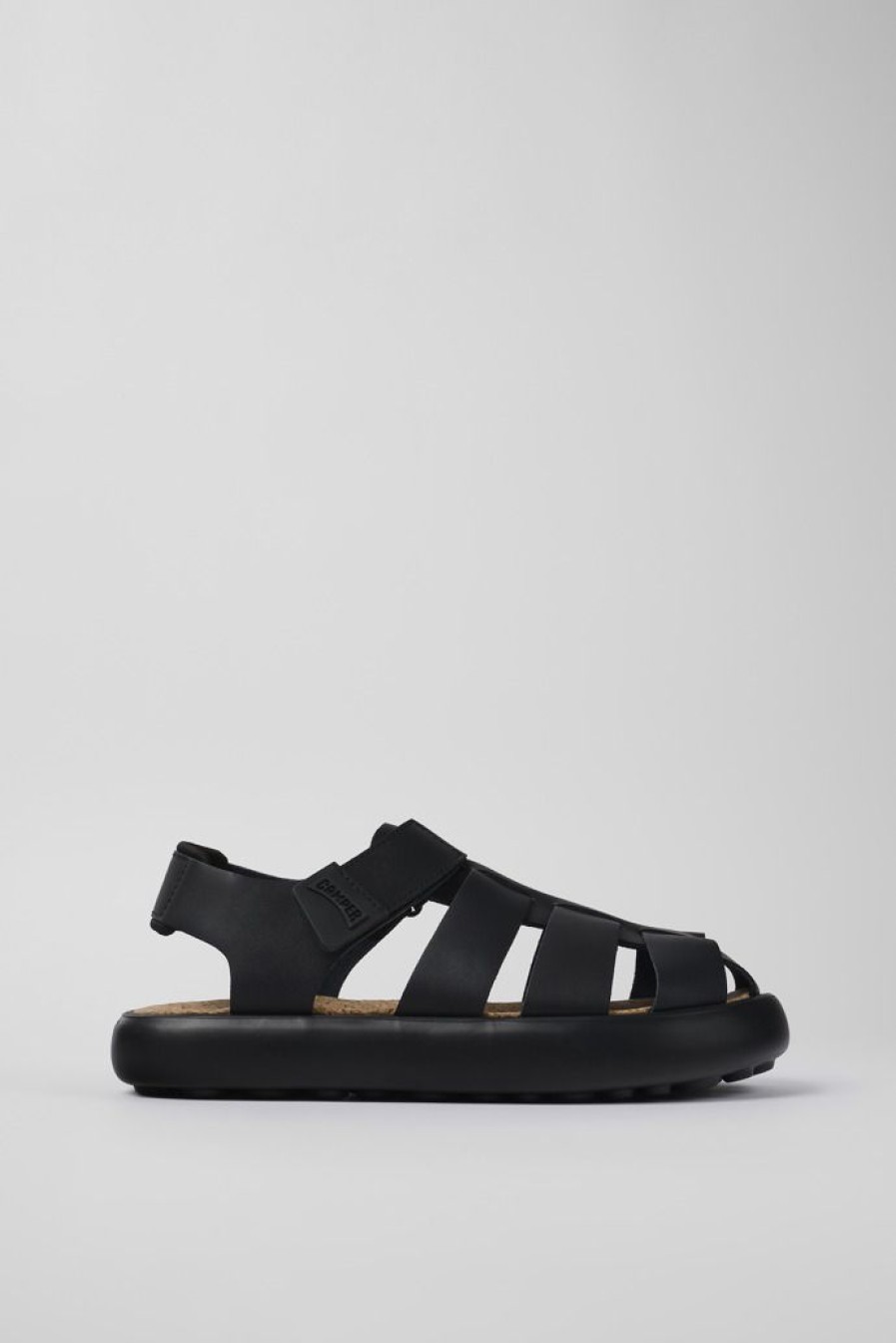 Camper Sandalias | Sandalia De Piel Negra Para Hombre