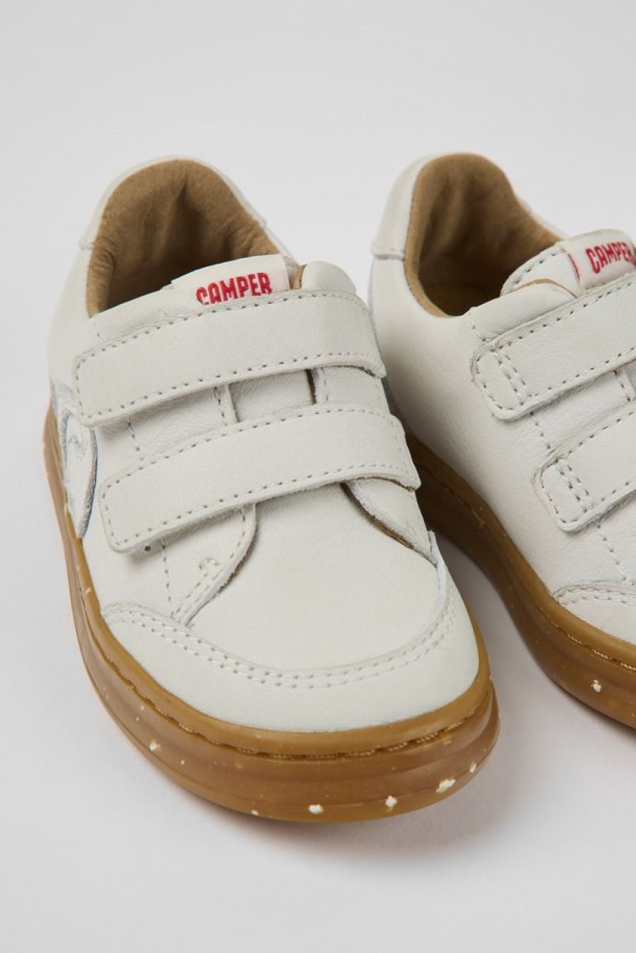 Camper Zapatillas | Sneakers Blancas De Piel Sin Tenir Para Ninos