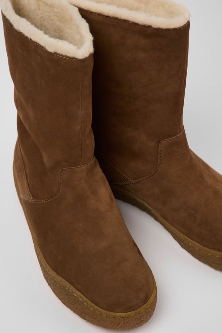 Camper Botas | Botas Marrones De Nobuk Para Mujer