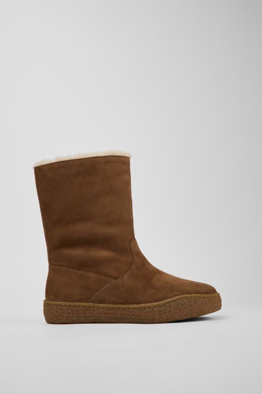 Camper Botas | Botas Marrones De Nobuk Para Mujer