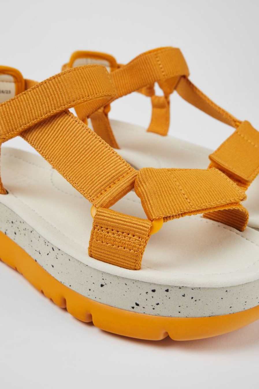 Camper Sandalias | Sandalia De Tejido Naranja Para Mujer