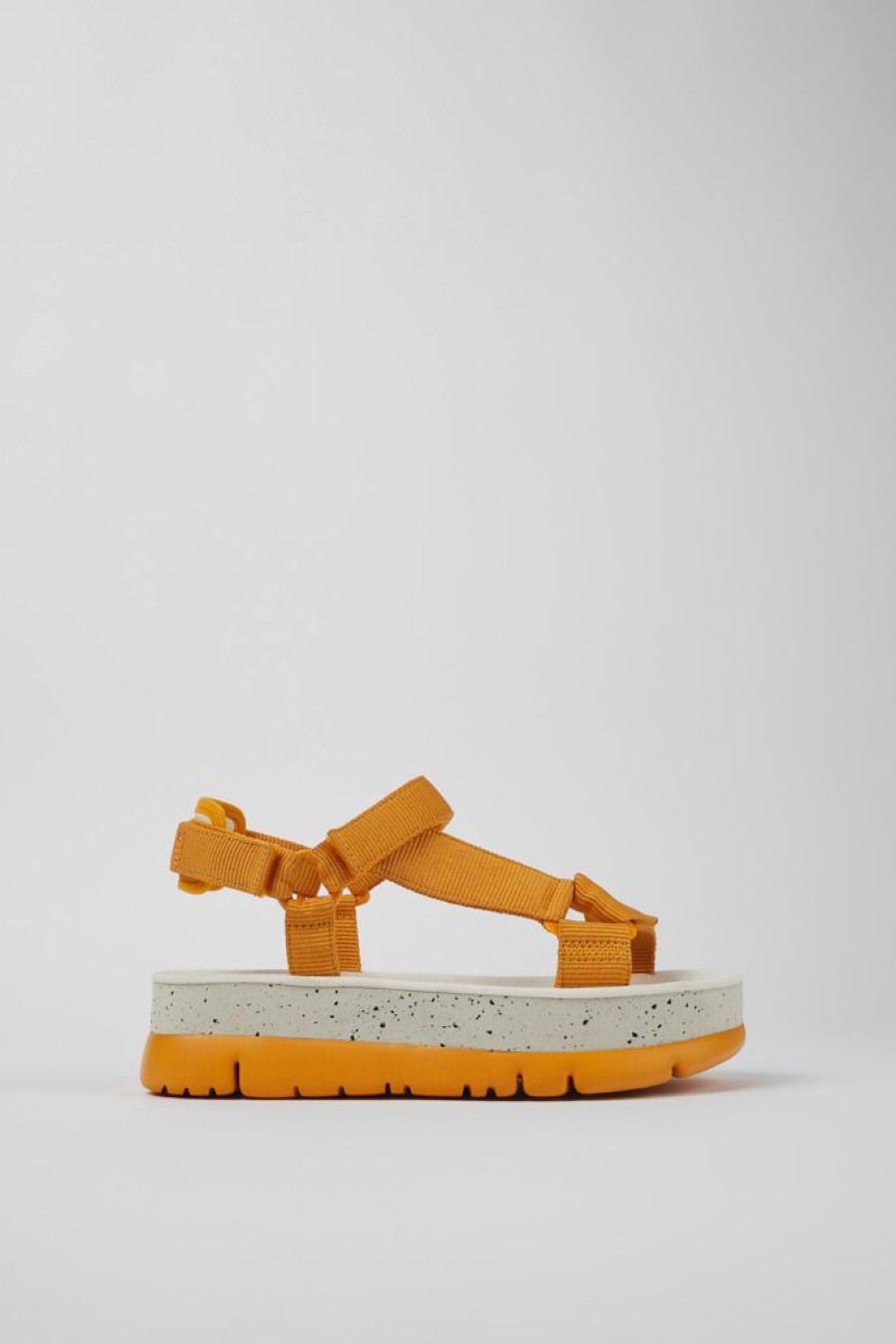 Camper Sandalias | Sandalia De Tejido Naranja Para Mujer