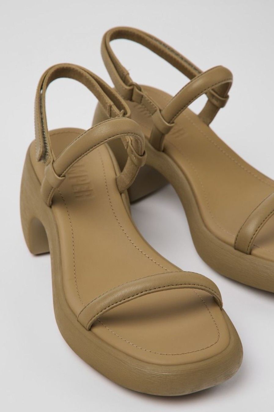 Camper Sandalias | Sandalia De Piel Marron Para Mujer