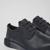 Camper Zapatos Casual | Zapatos Gris Oscuro De Piel Y Nobuk Para Hombre