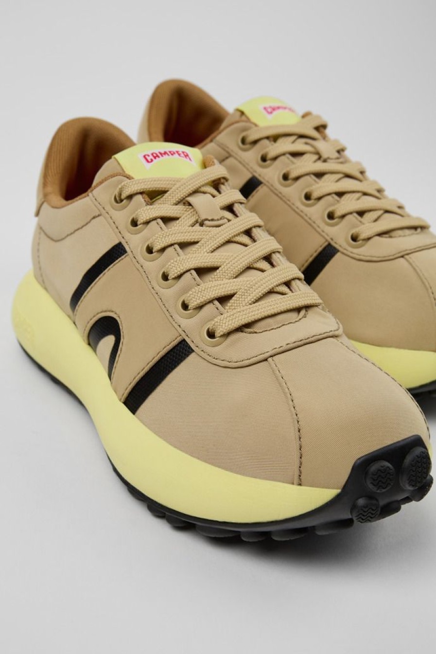 Camper Zapatillas | Sneaker De Tejido Beige Para Mujer