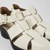 Camper Zapatos De Vestir | Sandalia De Piel Blanca Para Mujer