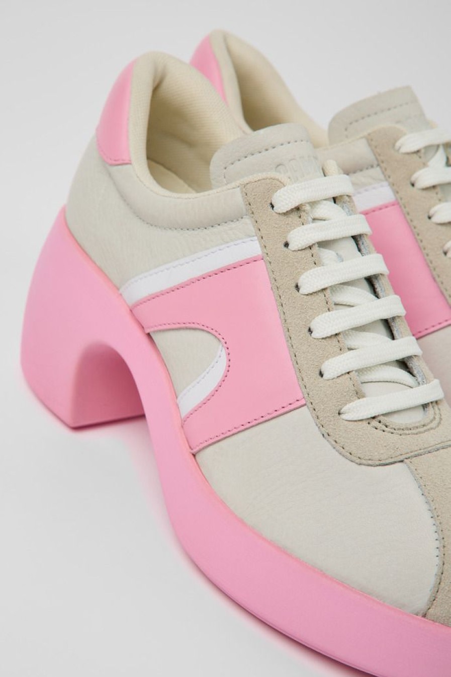 Camper Zapatos De Vestir | Zapato De Piel/Nobuk Blanco Para Mujer