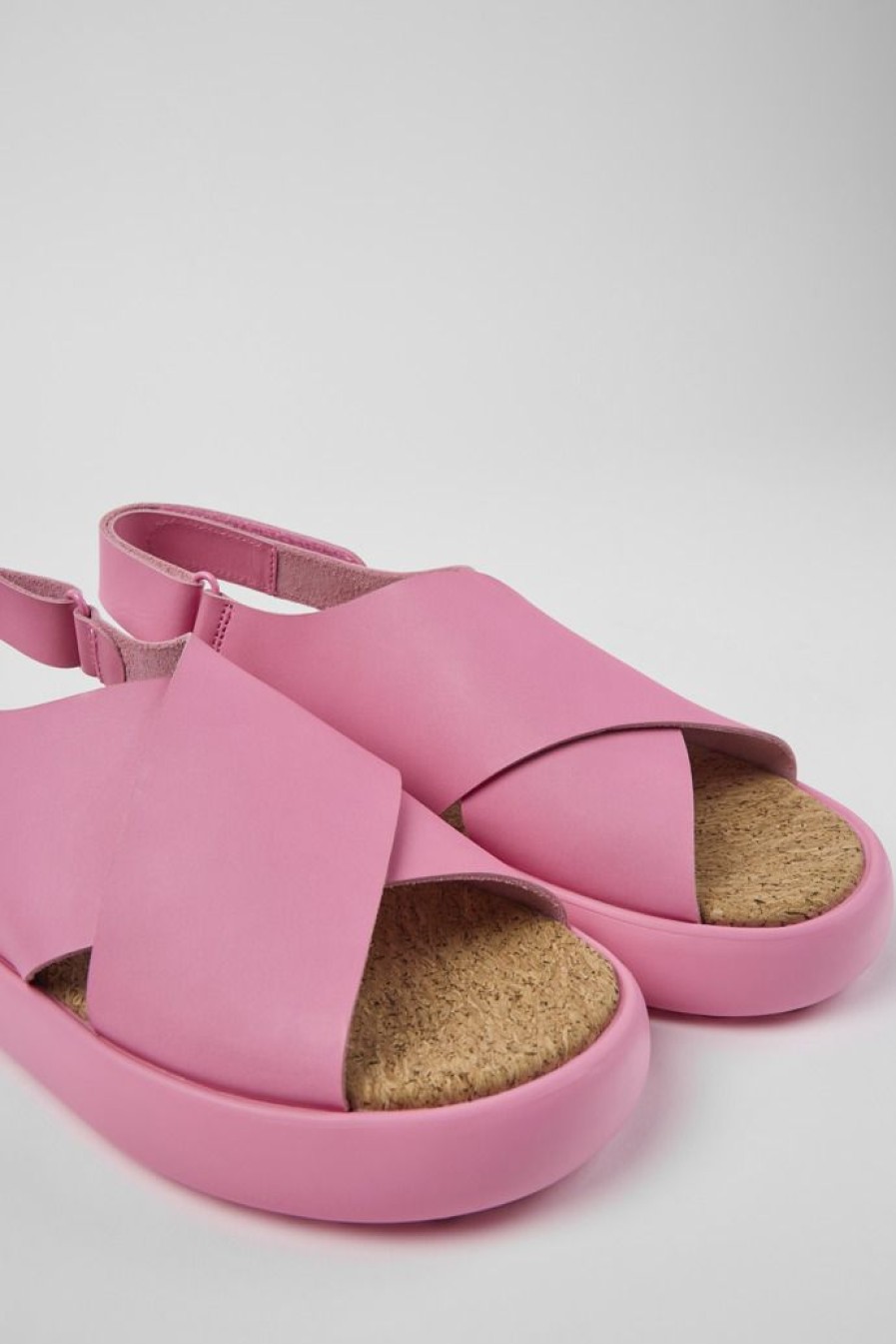 Camper Sandalias | Sandalias Rosas De Piel Para Hombre