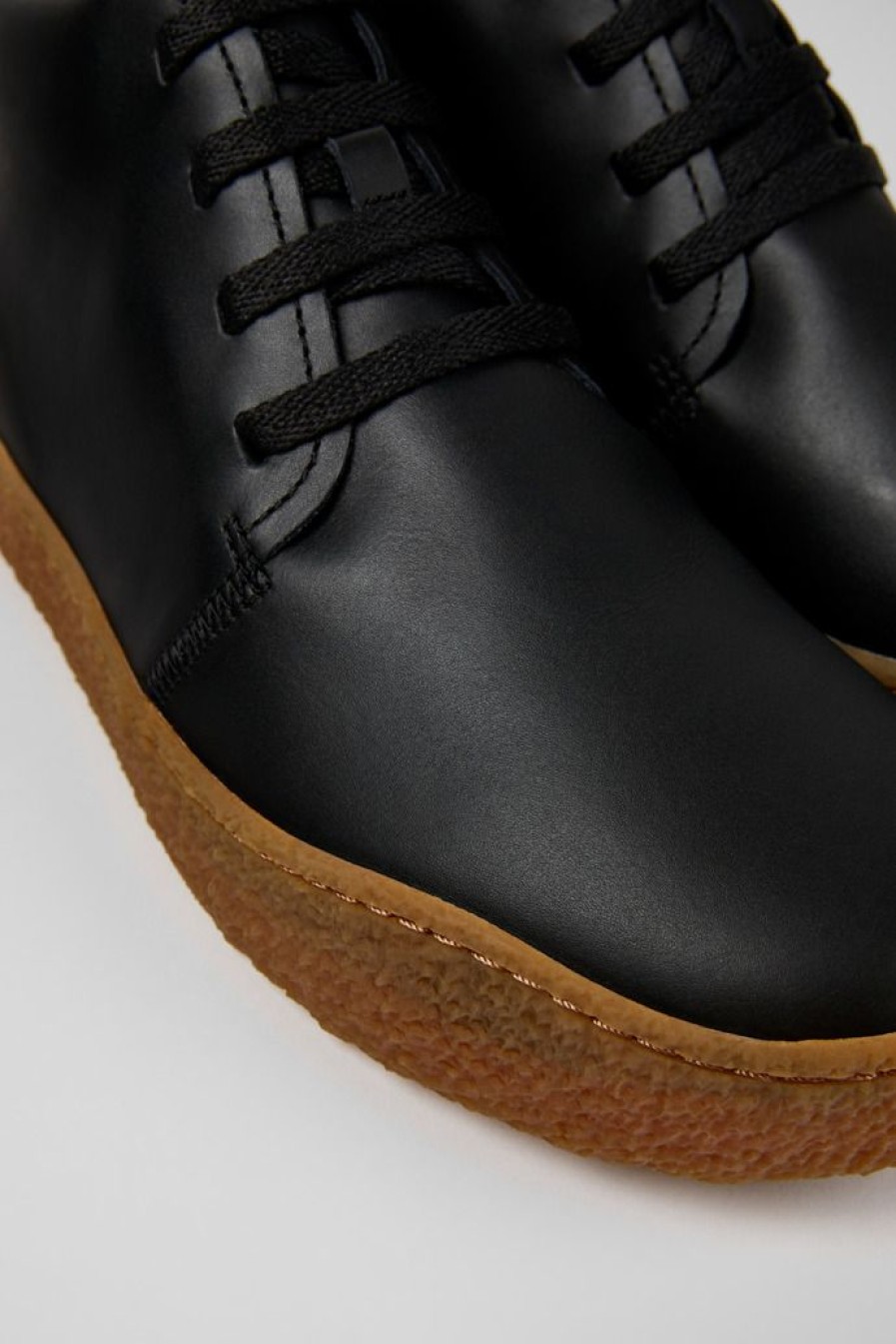 Camper Botines | Bota Safari De Piel Negra Para Hombre