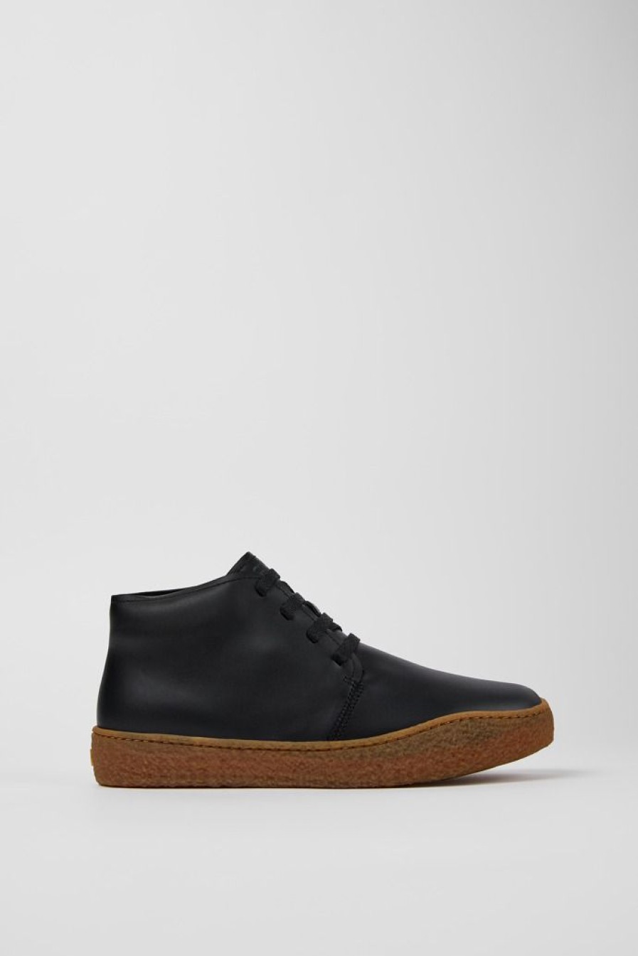 Camper Botines | Bota Safari De Piel Negra Para Hombre