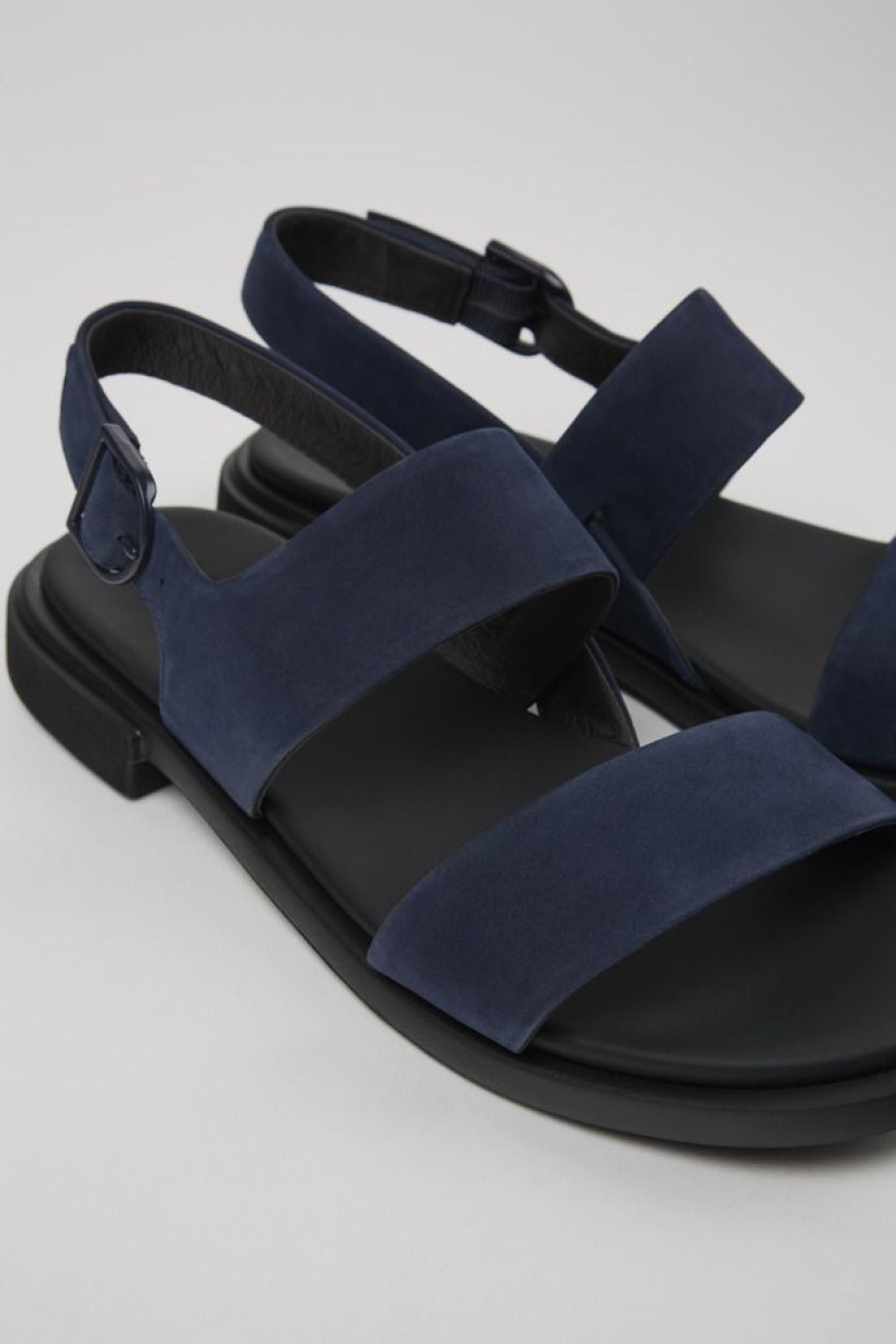 Camper Sandalias | Sandalia De Piel Azul Para Mujer