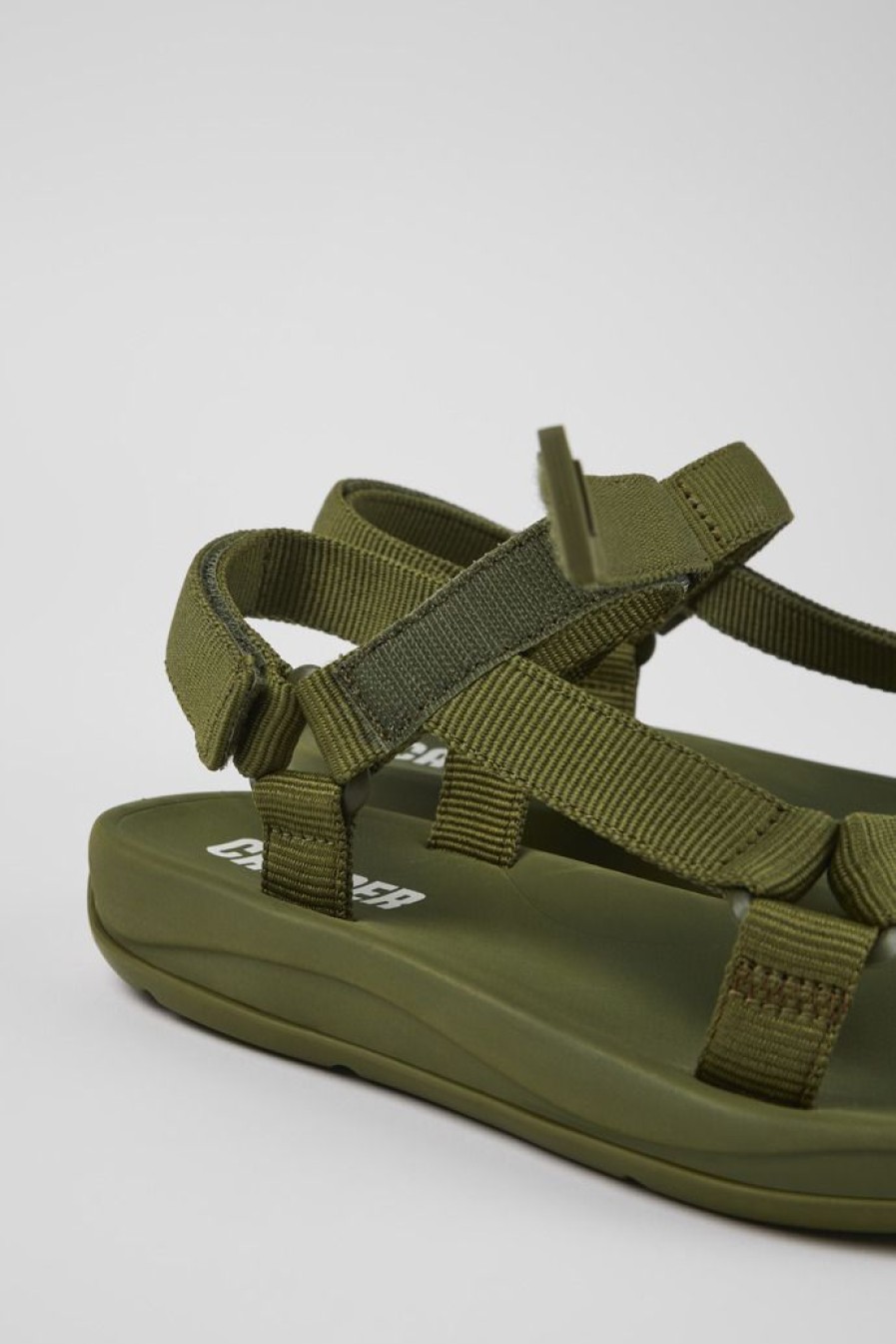 Camper Sandalias | Sandalia De Tejido Verde Para Mujer