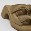 Camper Sandalias | Sandalia Con Dos Tiras De Tejido Marron Para Mujer