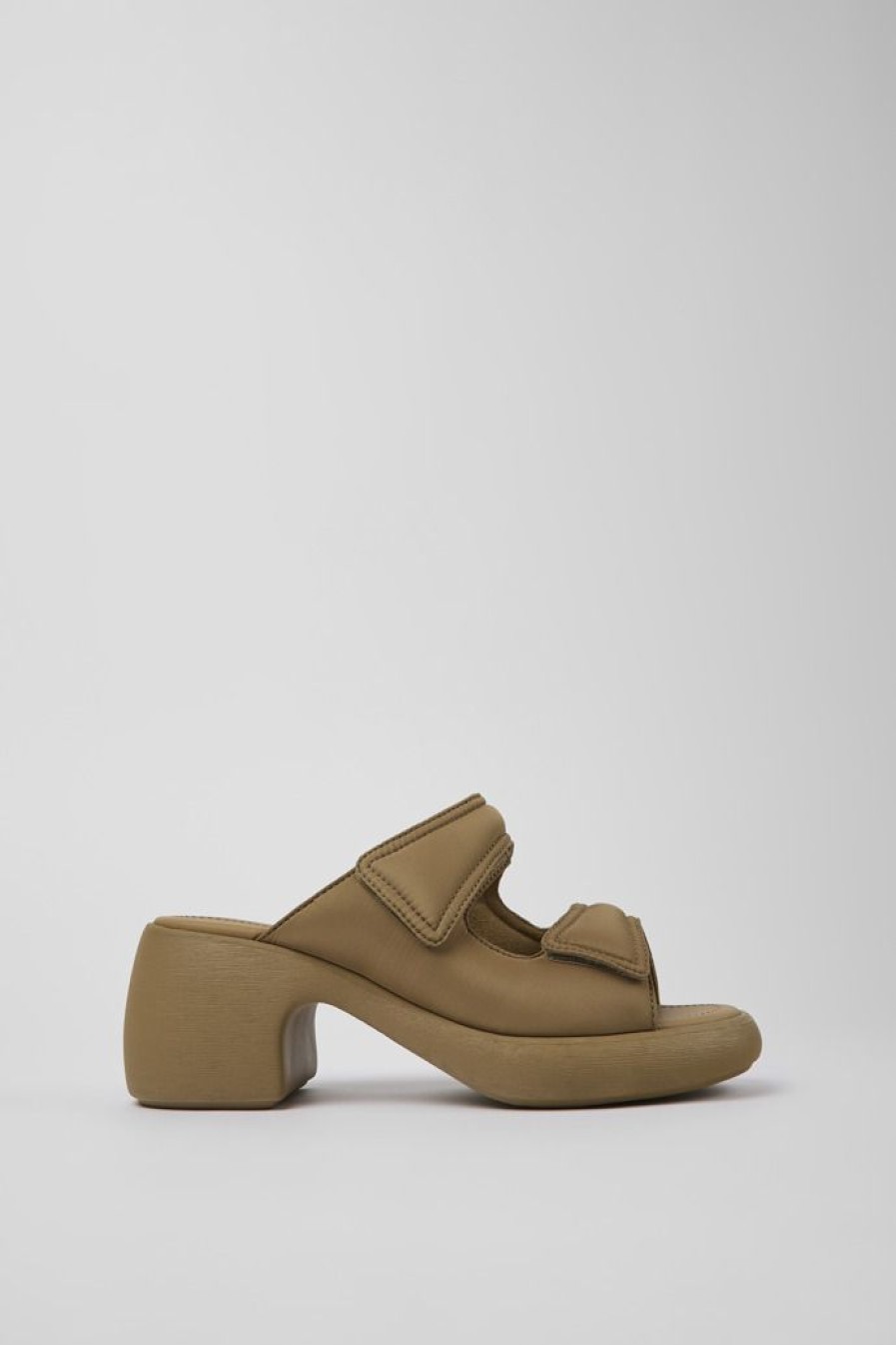 Camper Sandalias | Sandalia Con Dos Tiras De Tejido Marron Para Mujer